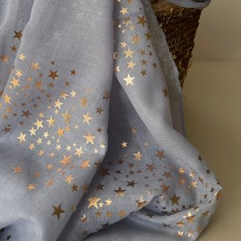 Rose Gold Galaxy Stars Scarf in Light Blue Rose Gold Galaxy Stars Scarf in Light Blue