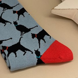 Bamboo Lucky Cat Socks In Powder Blue Bamboo Lucky Cat Socks In Powder Blue