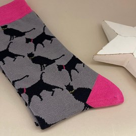 Men's Bamboo Lucky Cat Socks In Grey Men's Bamboo Lucky Cat Socks In Grey