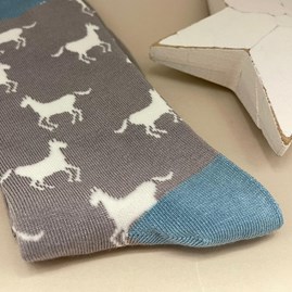 Bamboo Horses Socks In Light Grey Bamboo Horses Socks In Light Grey