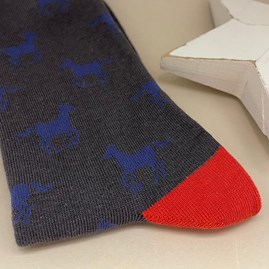 Men's Bamboo Horses Socks In Dark Grey Men's Bamboo Horses Socks In Dark Grey