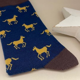 Men's Bamboo Horses Socks In Navy Men's Bamboo Horses Socks In Navy