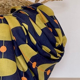 Retro Shapes Scarf in Navy Blue Retro Shapes Scarf in Navy Blue