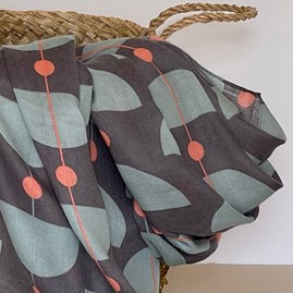 Retro Shapes Scarf in Grey