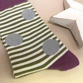 Bamboo Sparkle, Spots & Stripes Socks In Olive Bamboo Sparkle, Spots & Stripes Socks In Olive