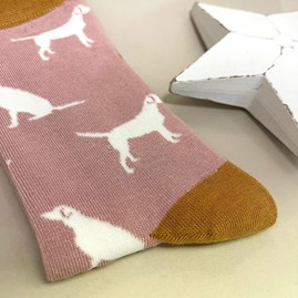 Bamboo Labrador Socks in Dusky Pink Bamboo Labrador Socks in Dusky Pink
