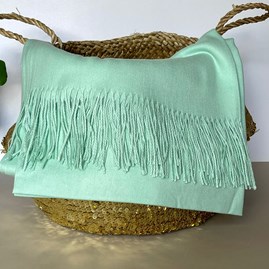 Super Soft Plain Pashmina Tassel Scarf in Mint