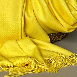 Super Soft Plain Pashmina Tassel Scarf in Yellow