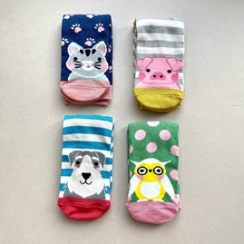 Girls Set of 4 Bamboo Animal Socks 7-9 years Girls Set of 4 Bamboo Animal Socks 7-9 years