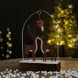 Deers Under Love Heart Christmas Decoration