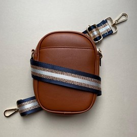 Cross Body Double Zip Bag in Brown Cross Body Double Zip Bag in Brown