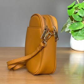 Cross Body Double Zip Bag in Yellow Cross Body Double Zip Bag in Yellow