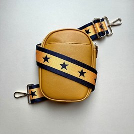 Cross Body Double Zip Bag in Yellow