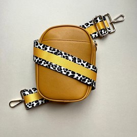 Cross Body Double Zip Bag in Yellow