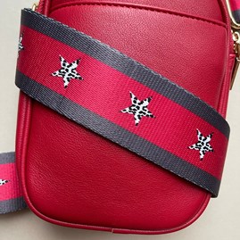 Cross Body Double Zip Bag in Red