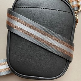 Cross Body Double Zip Bag in Dark Grey Cross Body Double Zip Bag in Dark Grey