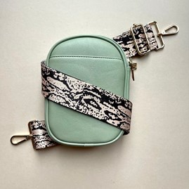 Cross Body Double Zip Bag in Green