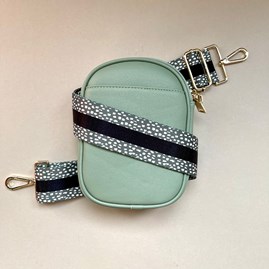 Cross Body Double Zip Bag in Green Cross Body Double Zip Bag in Green