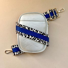 Cross Body Double Zip Bag in Silver Grey Cross Body Double Zip Bag in Silver Grey