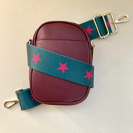 Cross Body Double Zip Bag in Wine