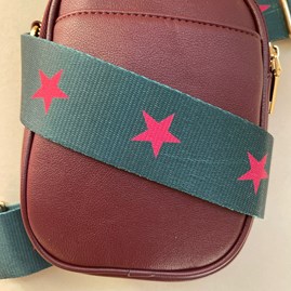 Cross Body Double Zip Bag in Wine