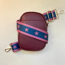 Cross Body Double Zip Bag in Wine Cross Body Double Zip Bag in Wine