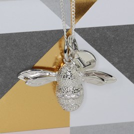 Personalised Bumblebee Silver Necklace Personalised Bumblebee Silver Necklace