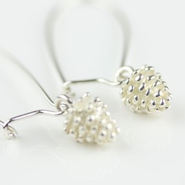 Solid Silver Pine Cone Earrings Solid Silver Pine Cone Earrings