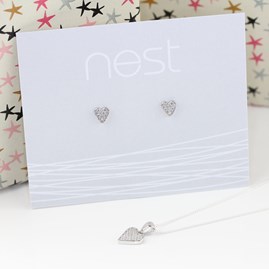 Personalised Children's Heart Necklace And Earrings Set Personalised Children's Heart Necklace And Earrings Set