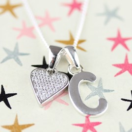 Personalised Children's Heart Necklace And Earrings Set Personalised Children's Heart Necklace And Earrings Set