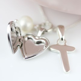 Personalised Child's Love Locket With Freshwater Pearl Personalised Child's Love Locket With Freshwater Pearl