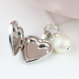 Personalised Child's Love Locket With Freshwater Pearl Personalised Child's Love Locket With Freshwater Pearl