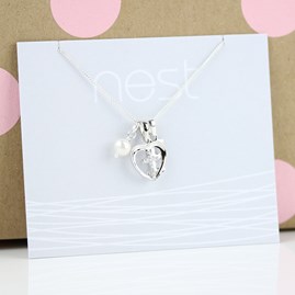 Personalised Child's Christening Cross In Heart Pendant Personalised Child's Christening Cross In Heart Pendant