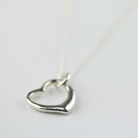 Solid Silver Open Heart Necklace Solid Silver Open Heart Necklace