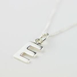 Silver Letter Charm Initial Necklace Silver Letter Charm Initial Necklace