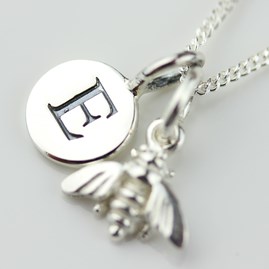Personalised Miniature Silver Bee Necklace Personalised Miniature Silver Bee Necklace