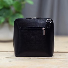 Leather Cross Body Handbag in Black