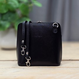 Leather Cross Body Handbag in Black