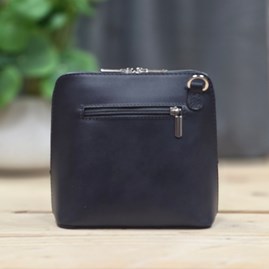 Leather Cross Body Handbag in Dark Grey