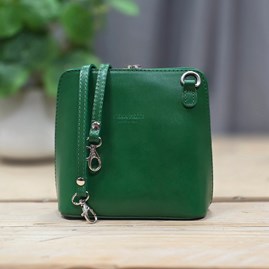 Leather Cross Body Handbag in Green