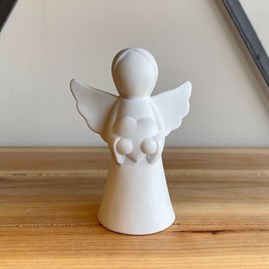 LED Angel with Heart Christmas Ornament