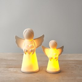 LED Angel with Heart Christmas Ornament