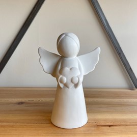 LED Medium Angel with Heart Christmas Ornament