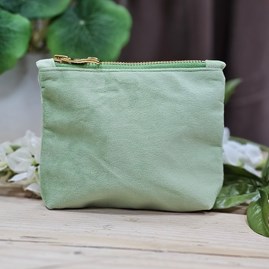 'Love' Velvet Mini Pouch in Mint Green 'Love' Velvet Mini Pouch in Mint Green