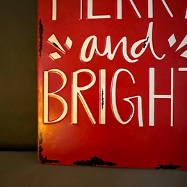 'Merry & Bright' Metal Hanging Tag
