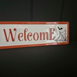 Metal 'A Wicked Welcome' Halloween Sign Metal 'A Wicked Welcome' Halloween Sign