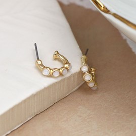 Mini Hoop and Faux Quartz Stud Earrings Mini Hoop and Faux Quartz Stud Earrings