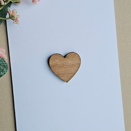 Mini Wooden Heart Token and Card