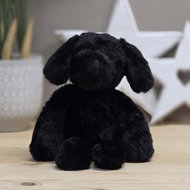 Monty The Plush Long Leg Black Puppy Soft Toy
