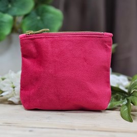 'Mum' Velvet Mini Pouch in Fuchsia Pink